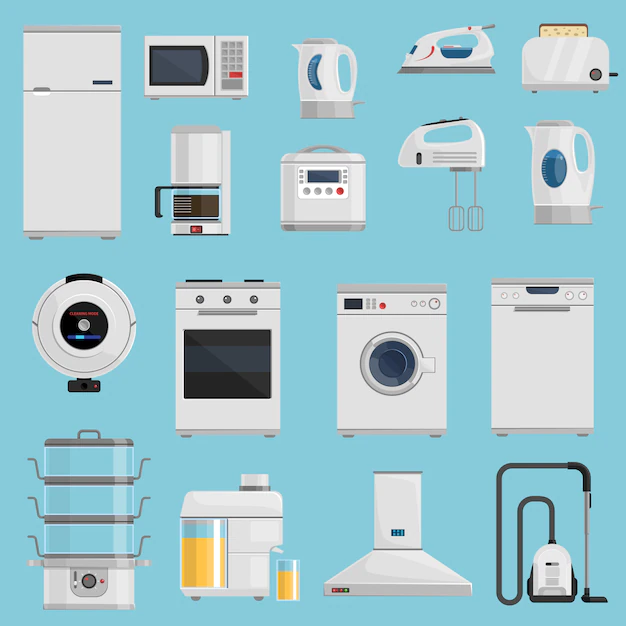 Free Vector | Household appliances icons set