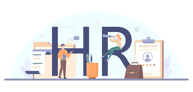 Free Vector | Human resources hr typographic header idea of recruitment and job management hr manager interviewing a job candidate flat vector illustration