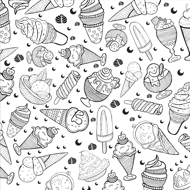Free Vector | Ice cream pattern background