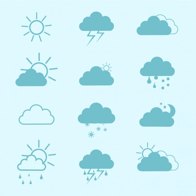 Free Vector | Icons clouds, weather