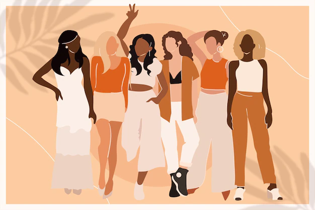 Free Vector | Illustrated hand drawn group of women