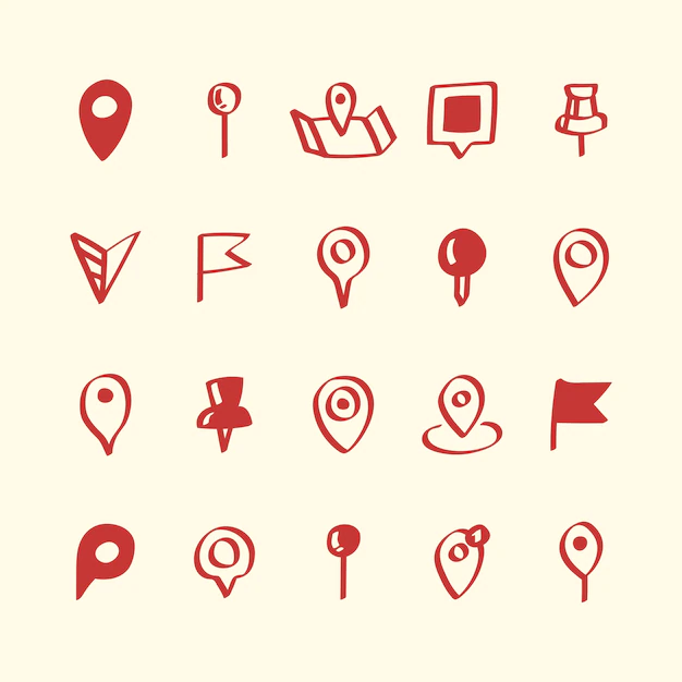 Free Vector | Illustration set of map pin icons