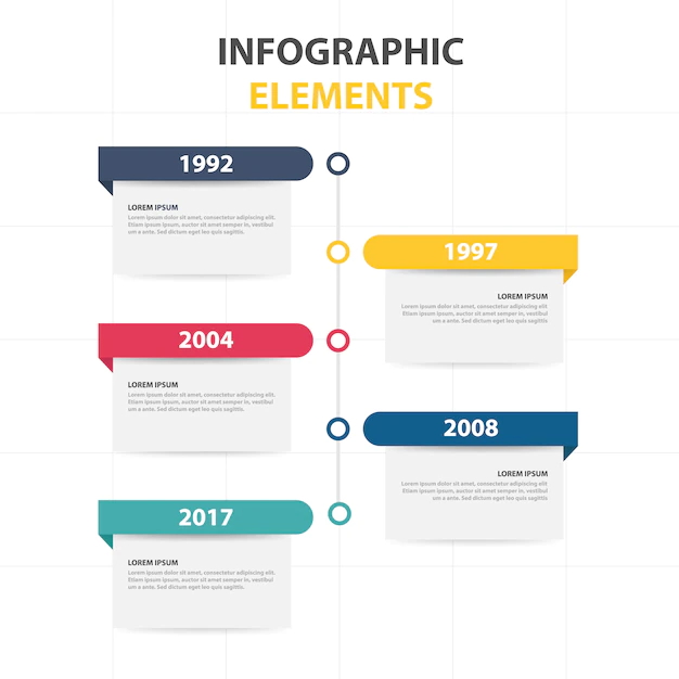 Free Vector | Infographic template with yearly info