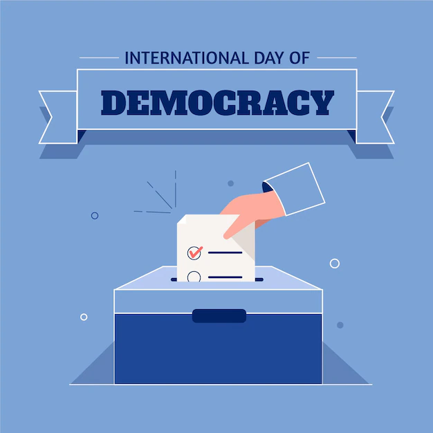 Free Vector | International day of democracy with voting