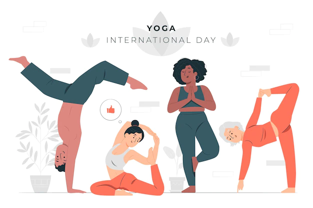 Free Vector | International day of yoga concept illustration