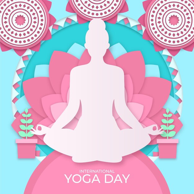 Free Vector | International day of yoga in paper style