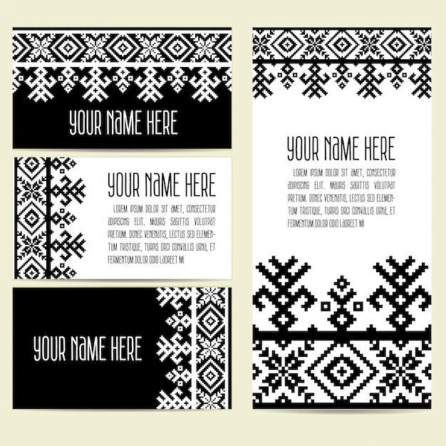 Free Vector | Invitation, cards with ethnic ornamental elements