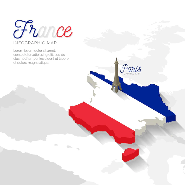 Free Vector | Isometric france map infographic