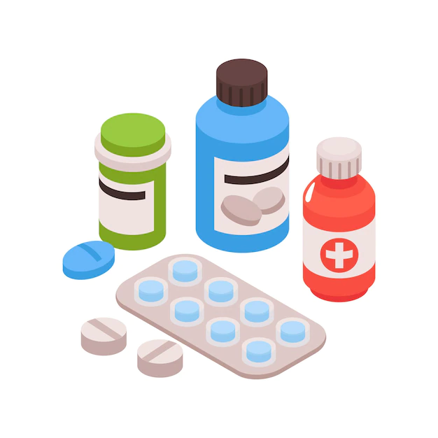 Free Vector | Isometric gastroenterology composition with view of medication with tubes and pills illustration