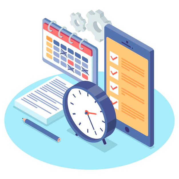 Free Vector | Isometric time management concept illustrated