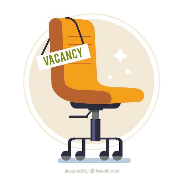 Free Vector | Job vacancy background with chair in flat style
