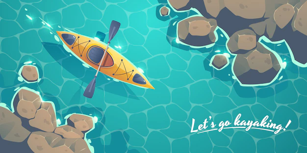 Free Vector | Kayak adventure background design