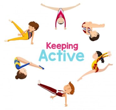 Free Vector | Keeping active logo with gymnastics athlete