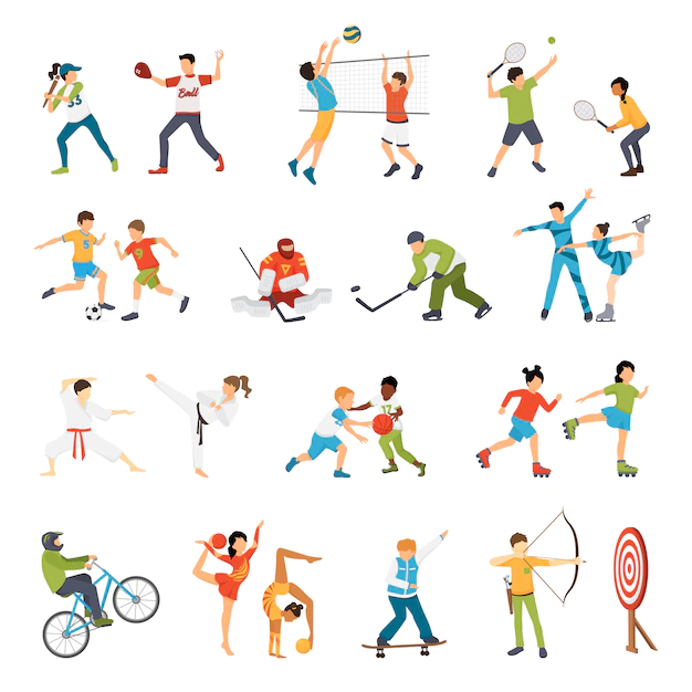 Free Vector | Kids sport icons set