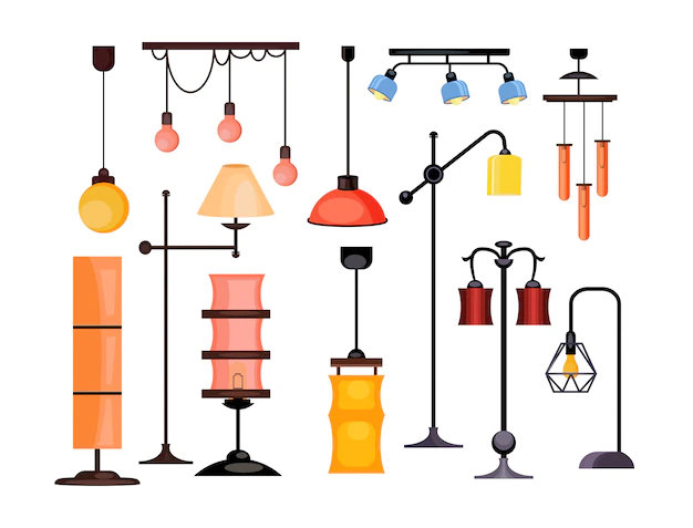 Free Vector | Lamps set illustration