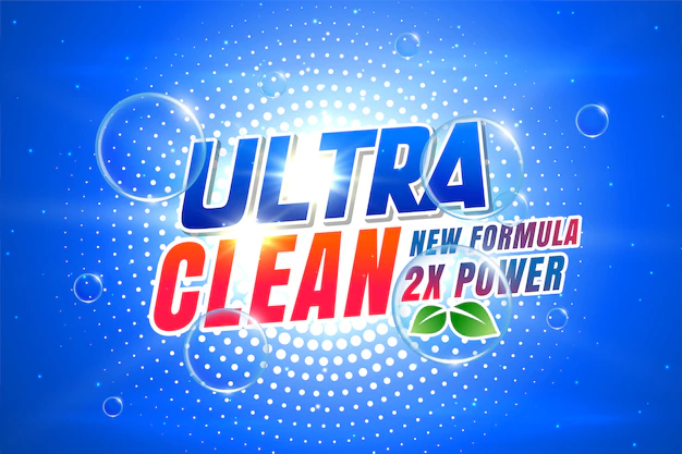 Free Vector | Laundry detergent packaging for ultra clean
