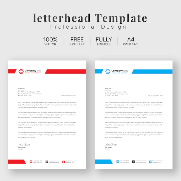 Free Vector | Letterhead template with various colors