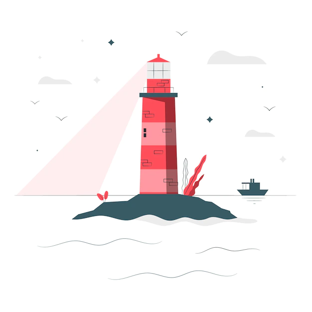 Free Vector | Lighthouse concept illustration