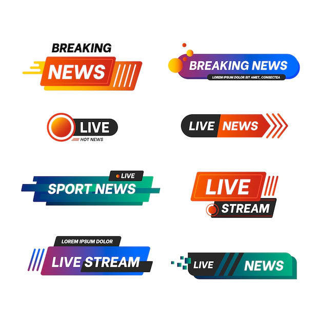 Free Vector | Live streams news banners set