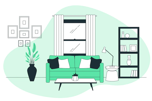 Free Vector | Living room concept illustration