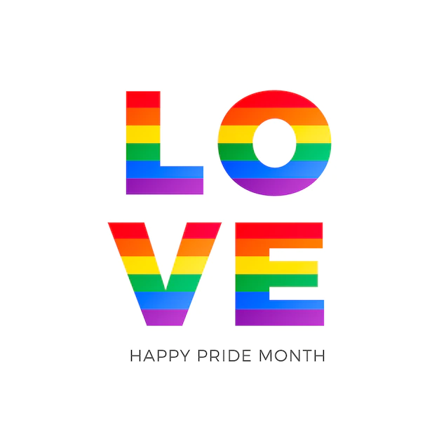 Free Vector | Love word with gay pride flag