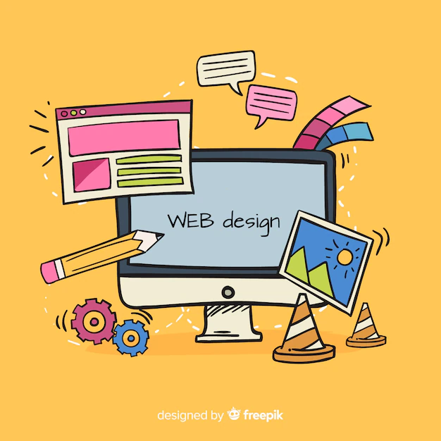 Free Vector | Lovely hand drawn web design concept