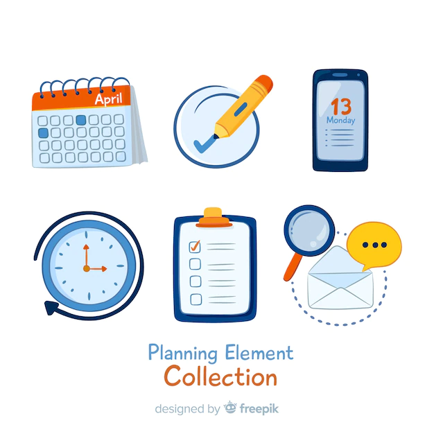 Free Vector | Lovely planning elements pack