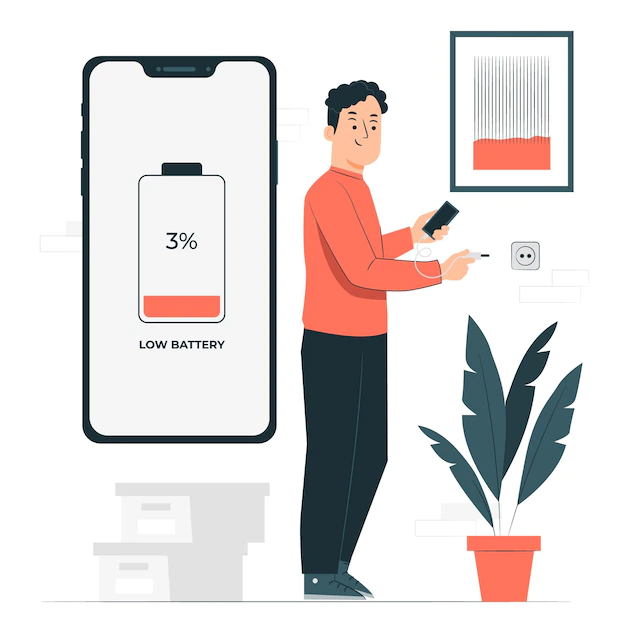 Free Vector | Low battery concept illustration