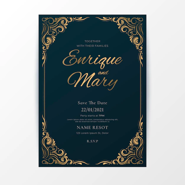 Free Vector | Luxury wedding invitation template