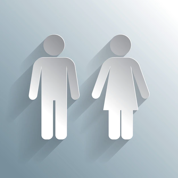 Free Vector | Male female silhouetted figures wc icon