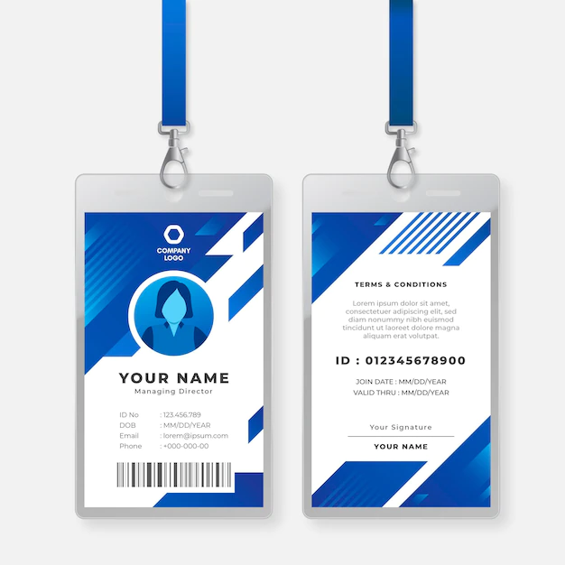 Free Vector | Managing director  id card template
