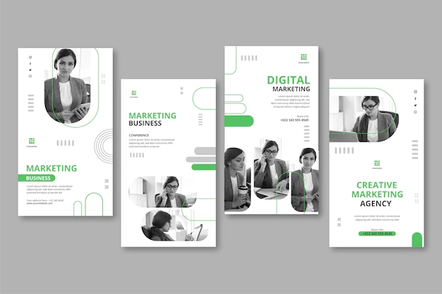Free Vector | Marketing business instagram stories collection