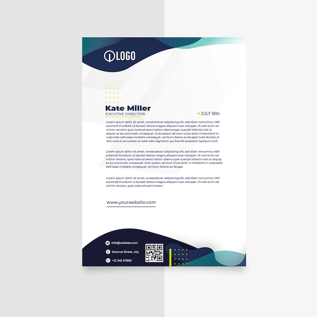 Free Vector | Marketing business letterhead template