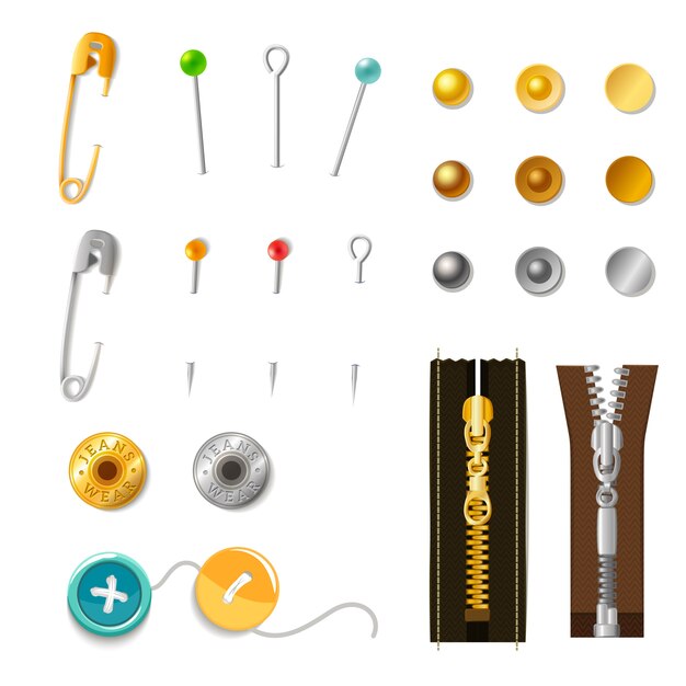 Free Vector | Metal accessories set