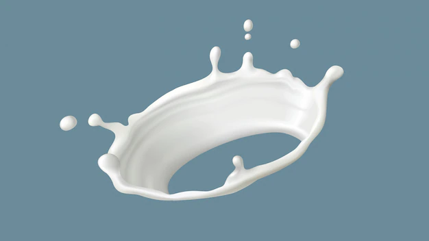 Free Vector | Milk splash or round swirl with drops, realistic