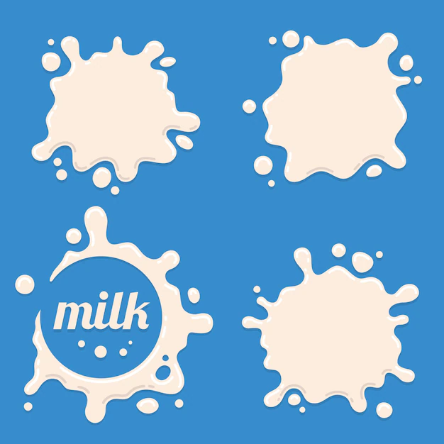 Free Vector | Milk, yogurt or cream splash blot  set. drink element, splashing template