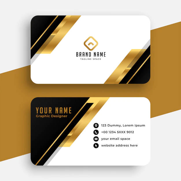 Free Vector | Modern black and golden business card design