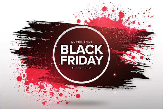 Free Vector | Modern black friday sale background with red splash