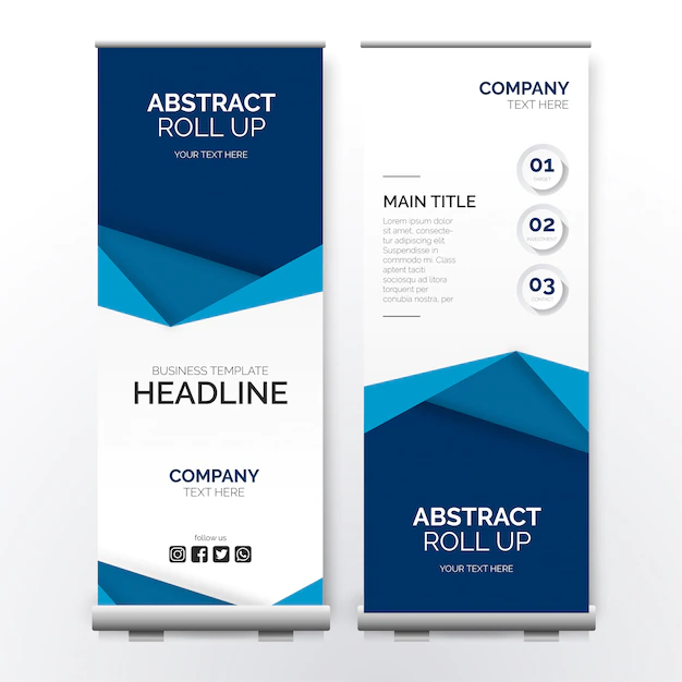 Free Vector | Modern business roll up with papercut shapes