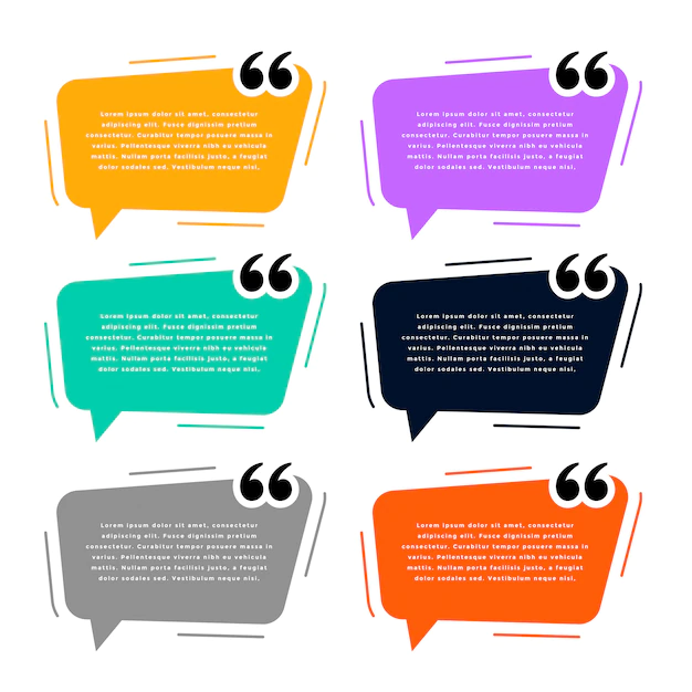 Free Vector | Modern colorful set of quote mark templates