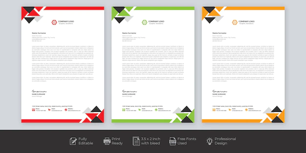 Free Vector | Modern company letterhead