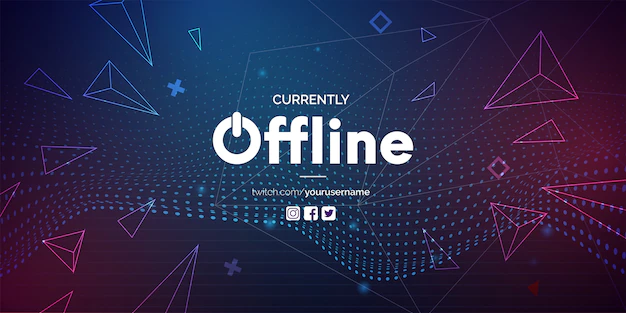 Free Vector | Modern currently offline banner with abstract background for twitch