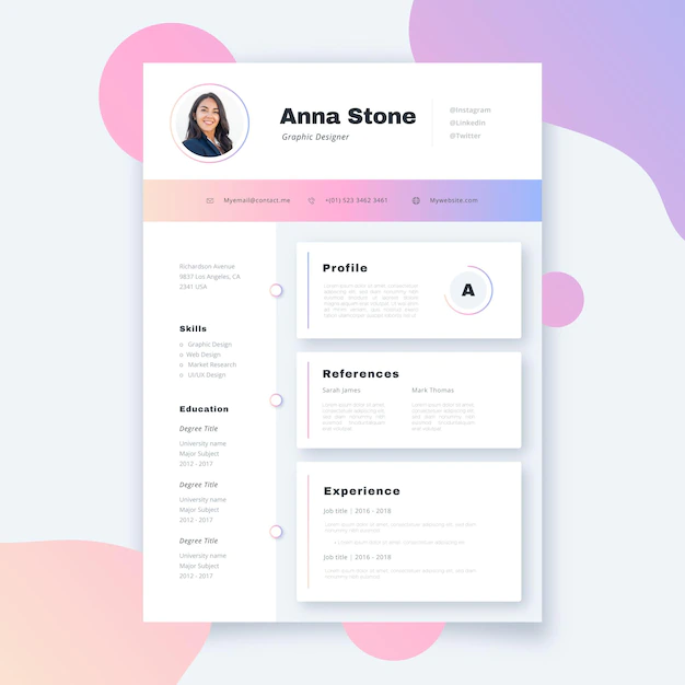 Free Vector | Modern cv template concept