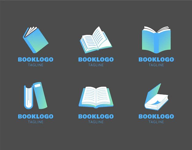 Free Vector | Modern flat book logo pack