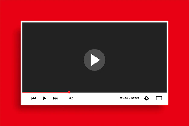 Free Vector | Modern flat style clean white video player template