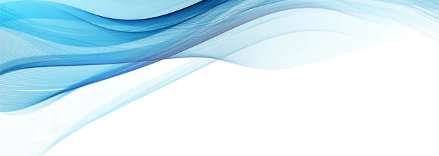 Free Vector | Modern flowing blue wave banner on white background