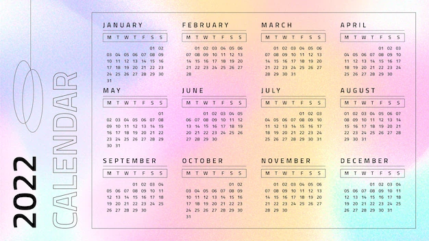 Free Vector | Modern gradient 2022 calendar