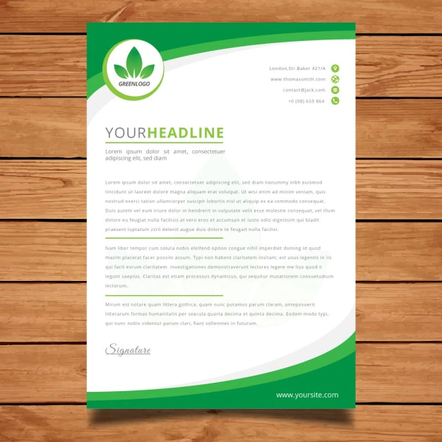 Free Vector | Modern green corporate letterhead