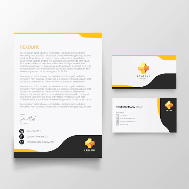 Free Vector | Modern letterhead and business card template