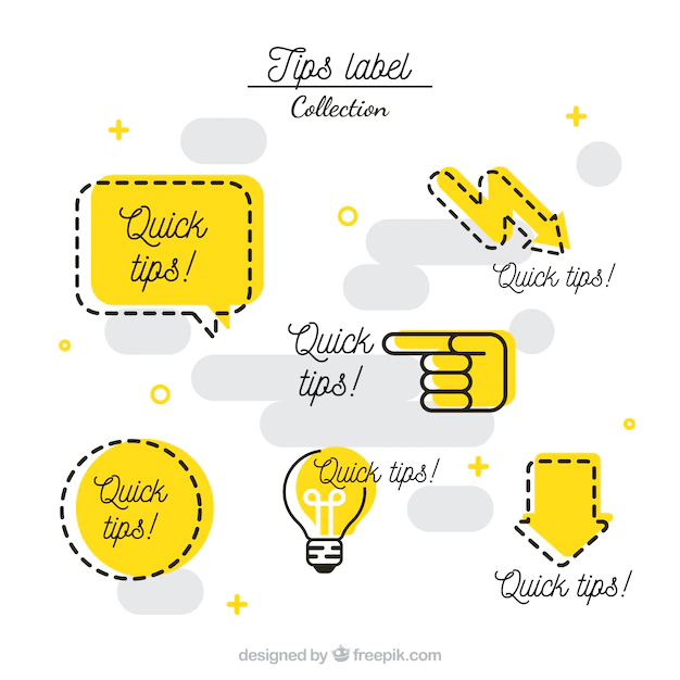 Free Vector | Modern set of tips labels with flat design